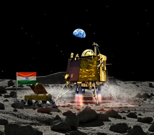 Chandrayaan 3 Land Image Of lander & Rover