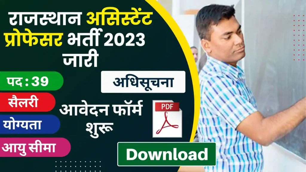 Rajasthan Assistant Professor Vacancy 2023 Image WEBP