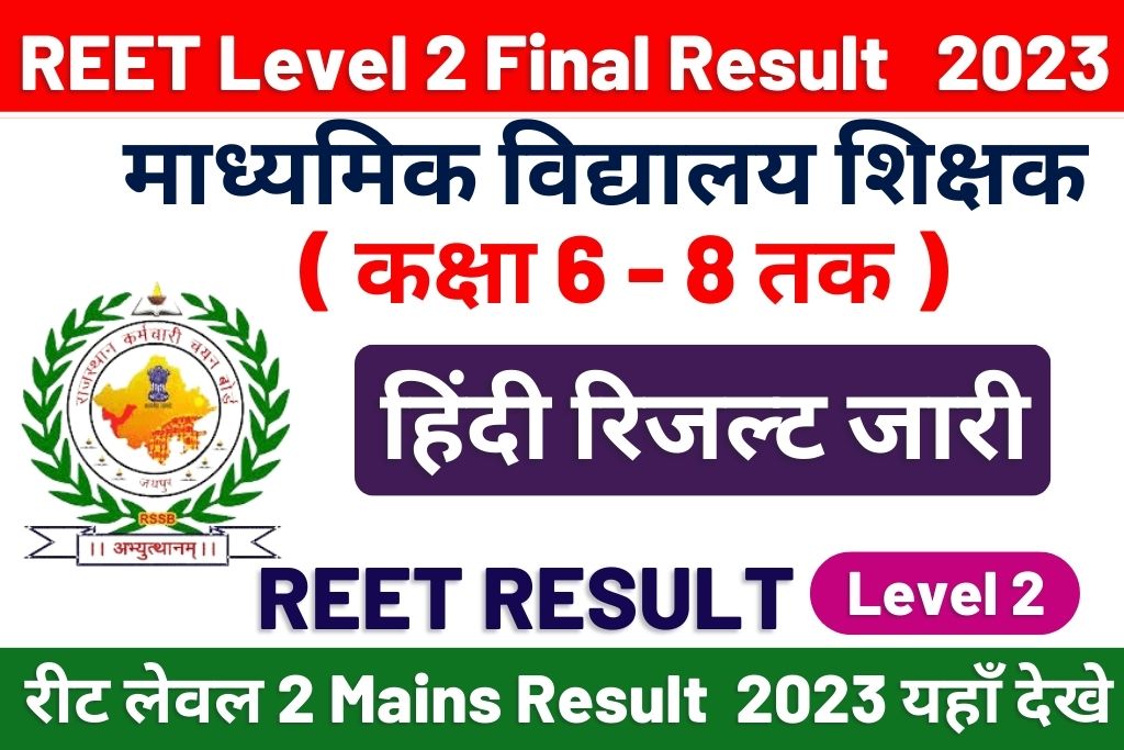 Reet Level 2 Hindi Result 2023 Image