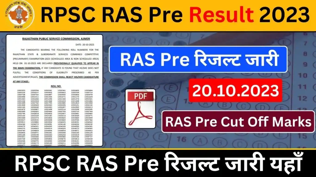 RAS Pre Result 2023